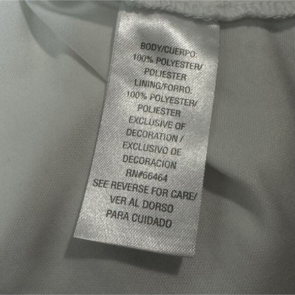 Sandra Darren Sz 8 White Lace Dress Long Bell Sleeve Boho Hippie Lined Crochet - Picture 9 of 9